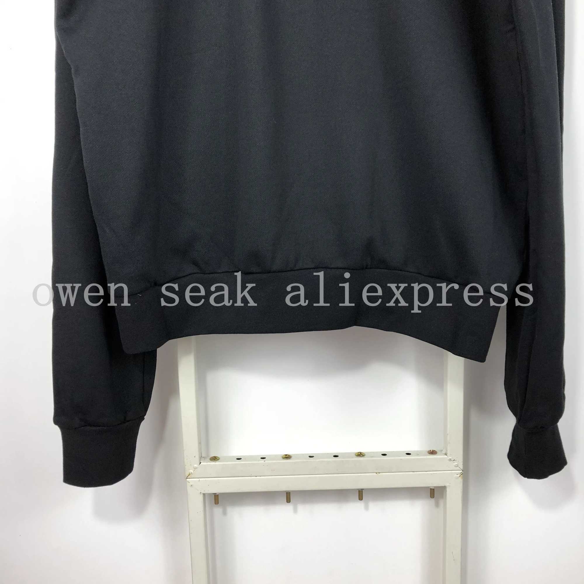 Owen Seak Men Hoodies Sweatshirts Gothic Mens Clothing Classic Autumn High Street Hip Hop Women Solid Black Zip Hoodies Jacket X250504