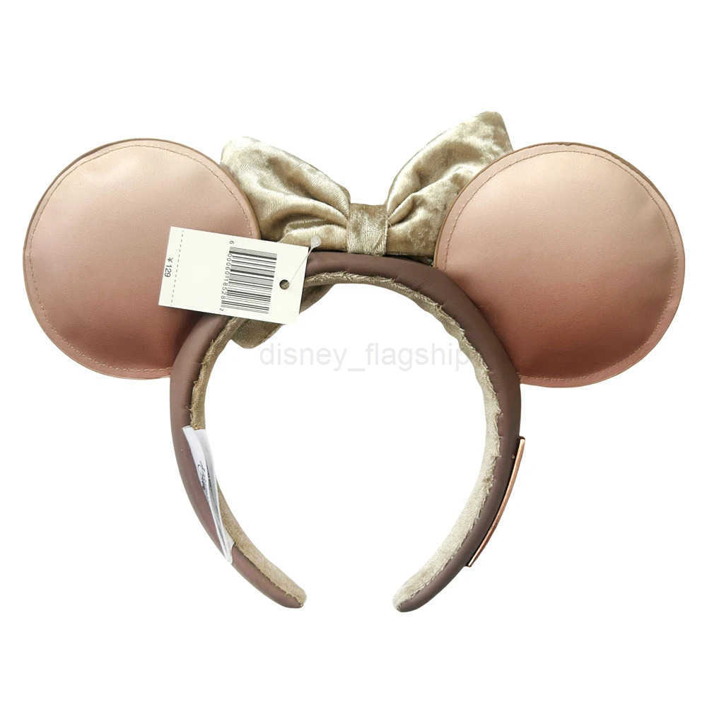 Disney 2025 Disney Minnie Mouse Ear Headband PU Leather Embroidered Hair Party Christmas Halloween Girl Role Playing CostumeXJ250504