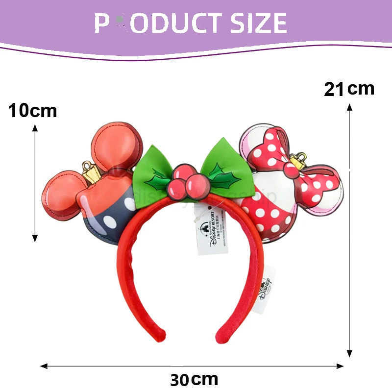 Disney 2025 Disney Mickey Minnie Mouse Headband Holiday Party Role Playing Hair Ears COSTUME Plush Adult/Children Headband GiftXJ250504