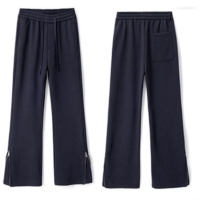 Men's Pants Trendy Street Fashion Streetwear Micro Flared Casual Stretch Knitted Sweatpants