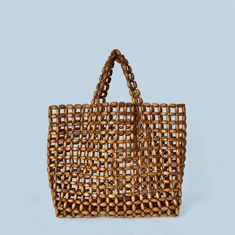 Designer bag Wooden Bead New Arrival Summer Beach Tote Bag Handmade Woven Bohemian Style Lightweight Casual Fashion Chic Stylish Summer Vacation Trave