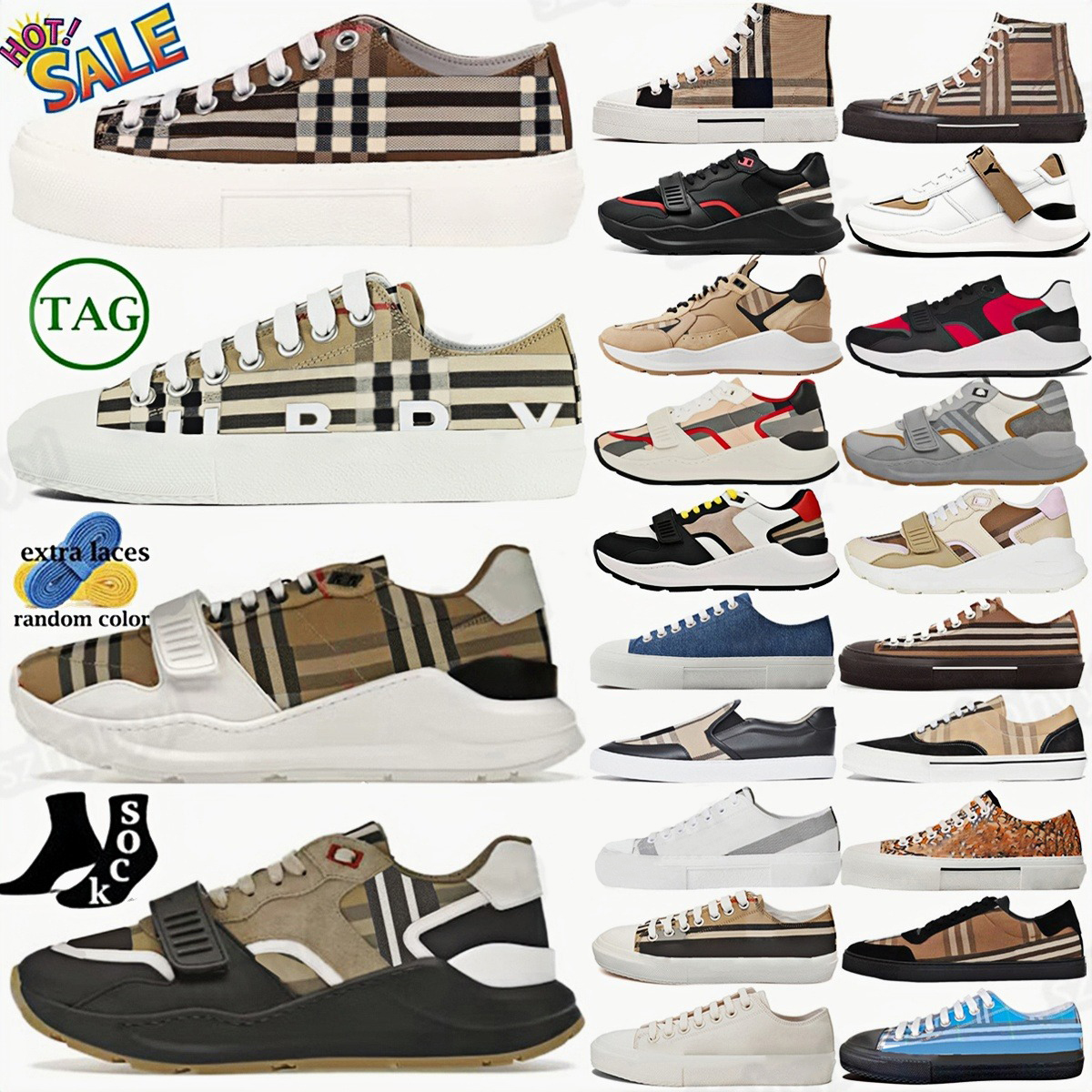 designer sneakers Vintage Ramsey Check shoes trainers Regis Cotton Suede Leather sneaker mens Archive Beige Birch Brown Soft Blue Chalkf 01