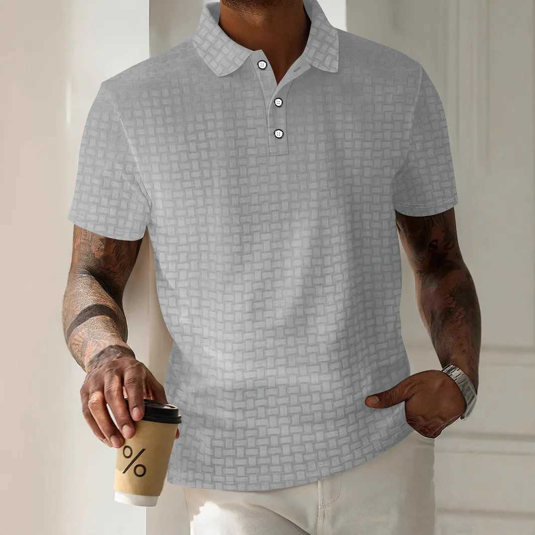 Best selling new summer mens thick Corduroy jacquard simple casual business loose polo shirt short sleeved T-shirt W250504