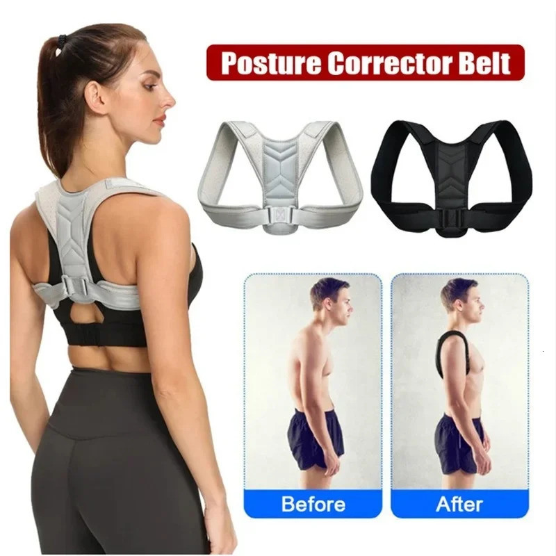 Back shoulders posters braces adjustable straps clamped spinal support body reshaping home office sports upper neck support 250427