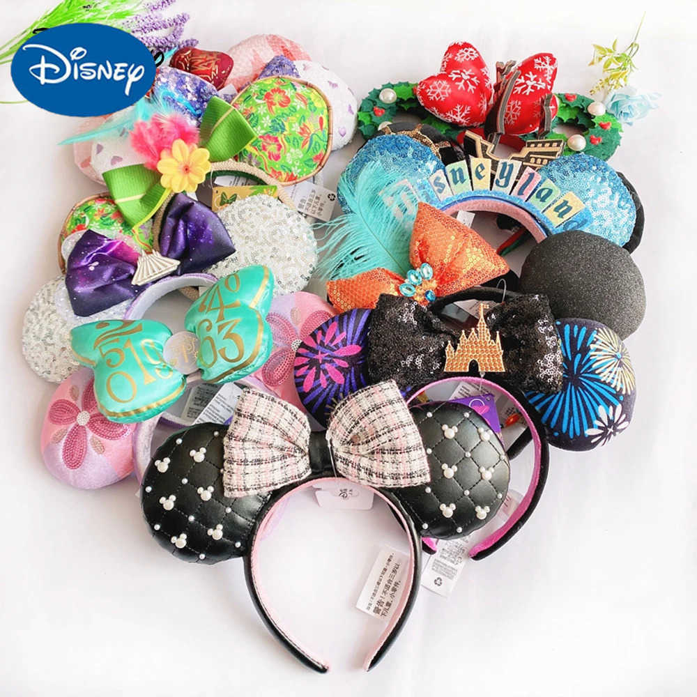 Disney Shining Girls Big Bow Headband Decorated Plush Adult/Childrens Headband Disney Shining Hairdo Minnie Mouse Ear Headband Role PlayingXJ250504
