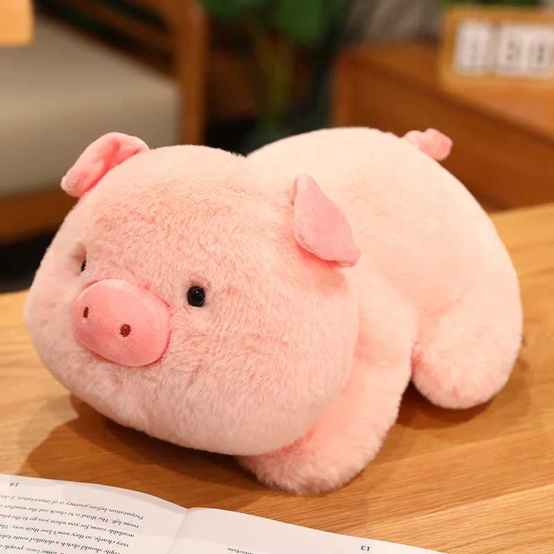 25cm/9.84 inch funny Tuantuan pig plush toy lying pig doll sleeping pillow cartoon Tonghuashun pig doll toy girl birthday gift room decorationT250504