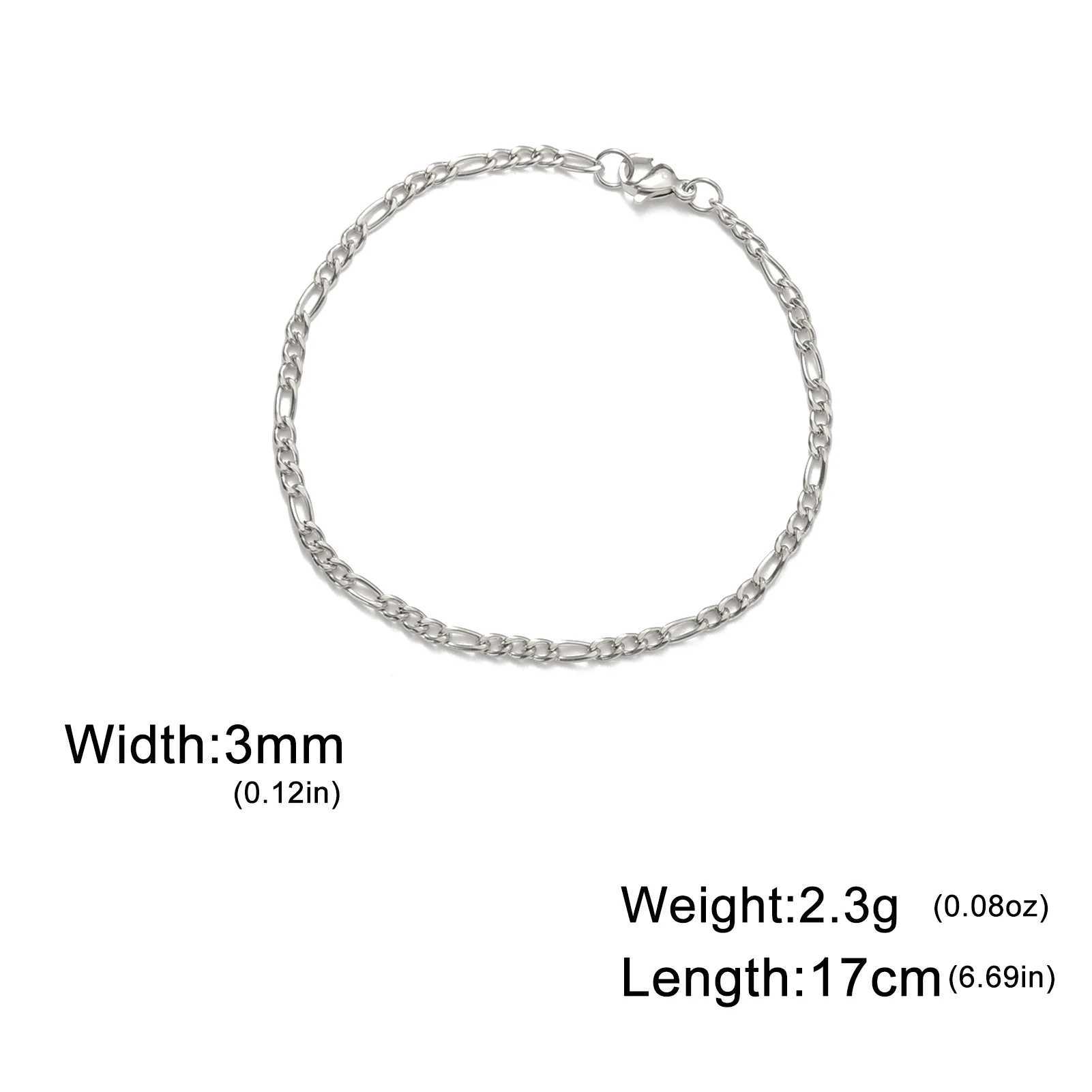 Simple Figaro Chain Bracelet for Wan Man Couple Jewelry Kid Child Gold Color Stainless Steel Trend Fahsion Punk Hip Pop Gift X250504
