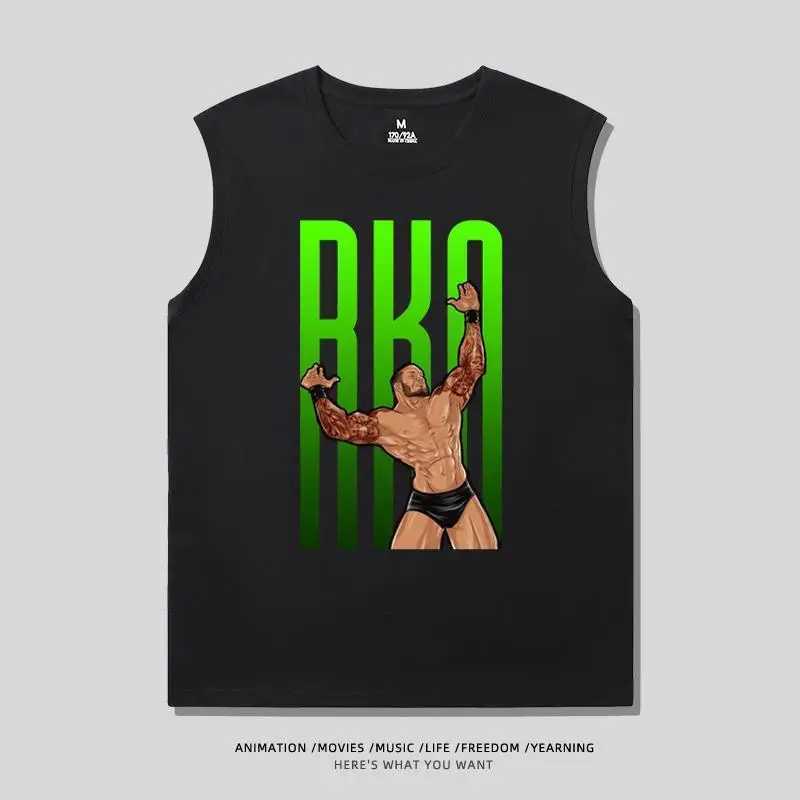 Summer Wrestler Orton Landy Waist Printed T-shirt Short Sleve Wrestling RKO Cotton Sleveless Top Mens T-shirt X250504