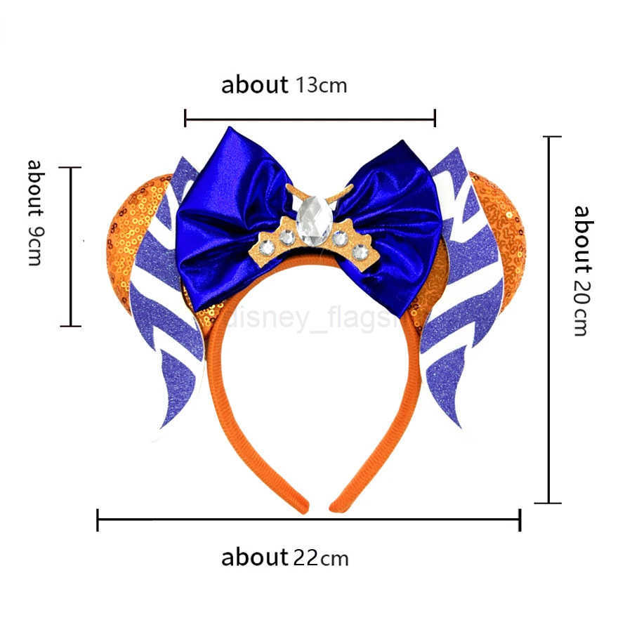 Disney Mickey Mouse Headband Bat Pumpkin Shining Bow Halloween Shining Ears Hair Holiday Party Role Playing Girl Lesbian Hair AccessoriesXJ250504