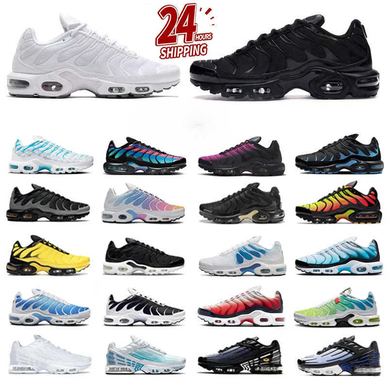 Tn Plus 3 Running Shoes Men Women Triple White Black Sky Blue Gradient Dusk Unity tns Tennis Breathable Mens Trainers outdoor Sports Sneakers Size 36-46