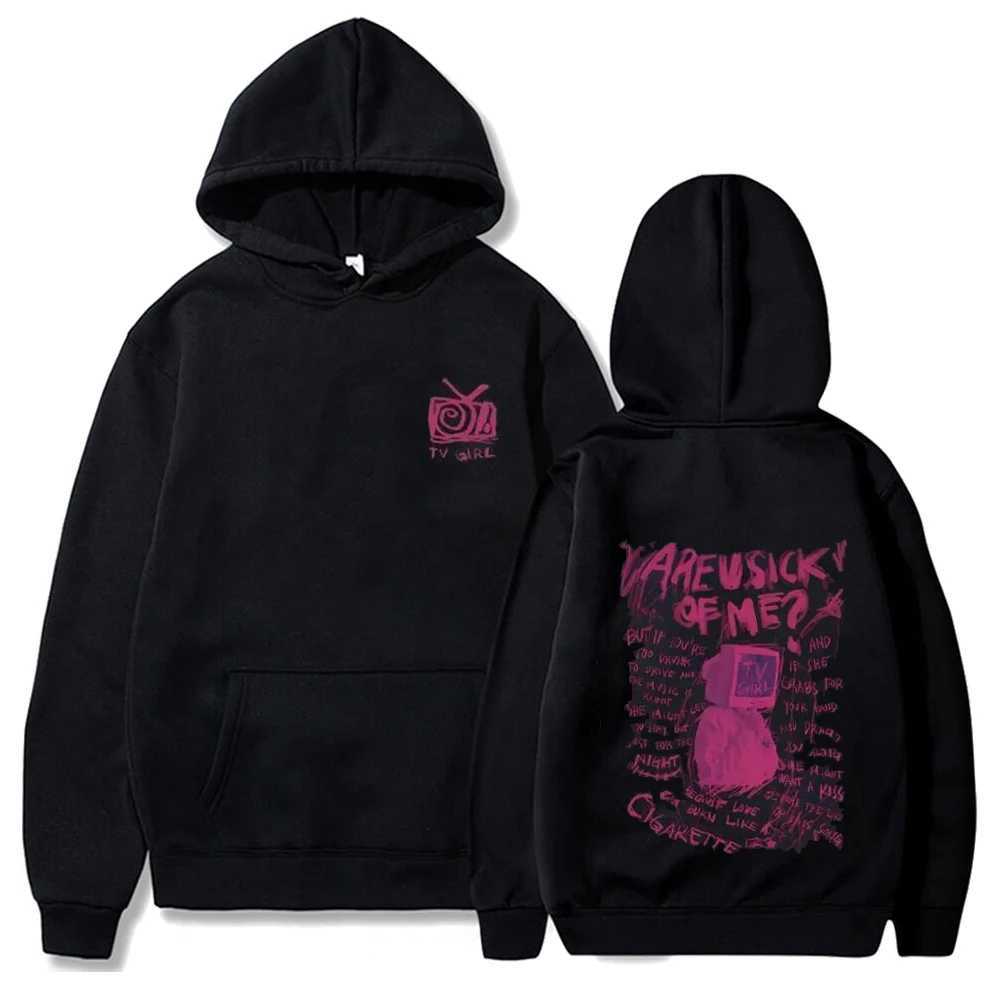 TV Girl Who Really Cares Music Album Hoodie Harajuku Hooded Sweatshirts TV Girl Hooded Pullover Men Women Casual Streetwear Tops X250504