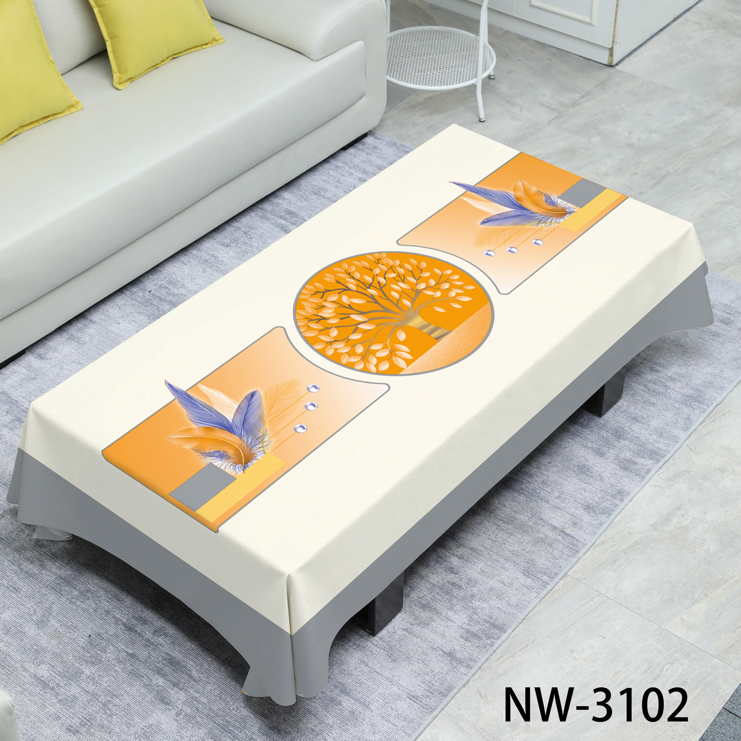 A861 Waterproof & Oil-Proof Coffee Table Cloth - Washable Yarn Fabric for Easy Cleaning
