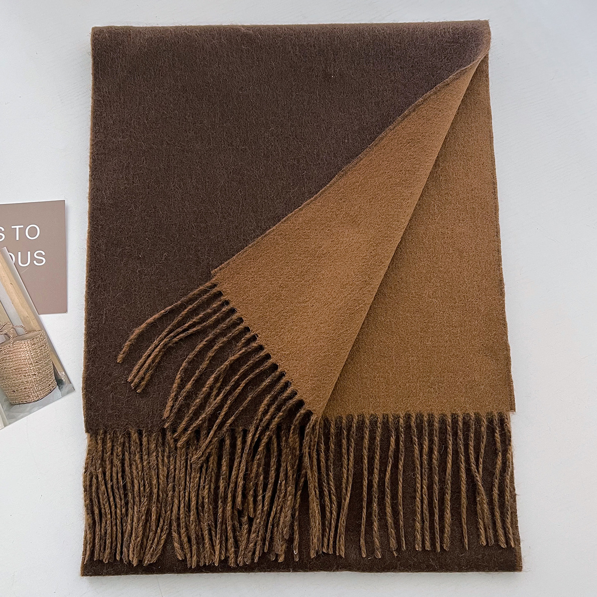 K608 Temperament wool scarf women's winter versatile warm shawl dual-purpose couple birthday gift tassel neck scarf