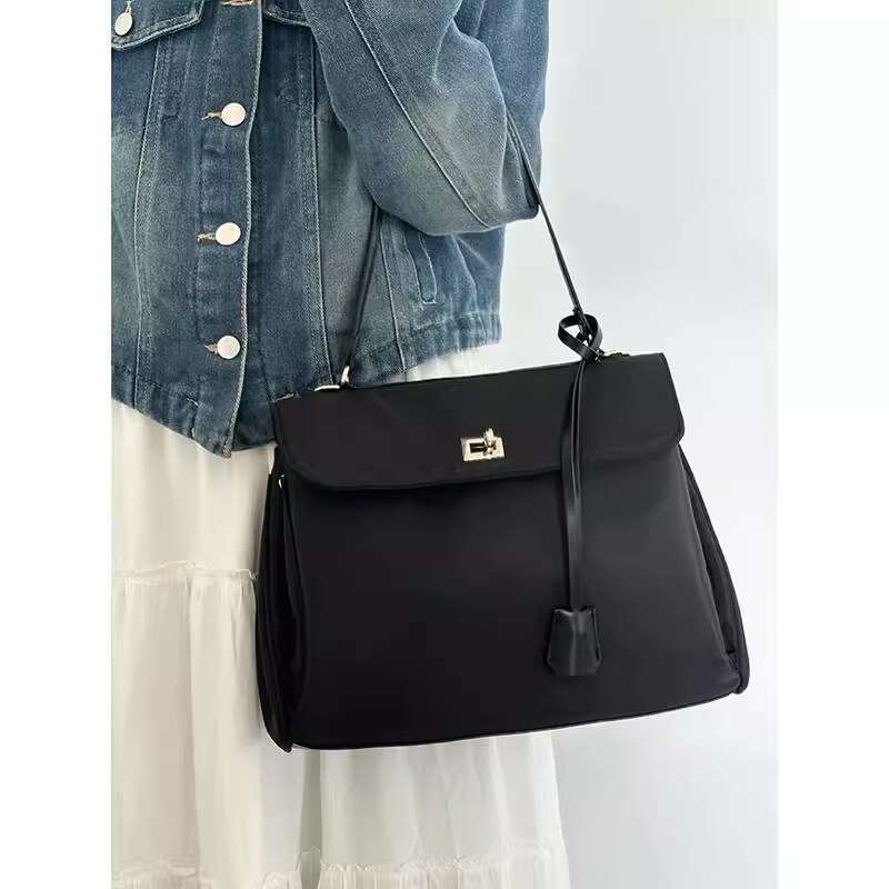 Large capacity Oxford cloth Kelly new high-end minimalist shoulder bag, niche commuting tote bag