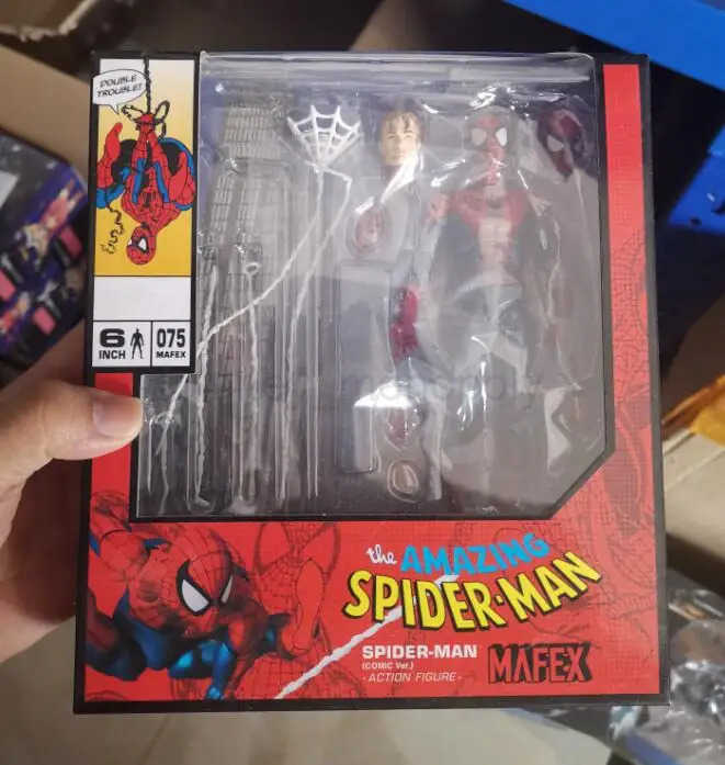 Disney Marvel Spider Man Mafex 075 the Amazing SpiderMan Comic Ver Joints Movable Figure Model Toys 16cm Z250504