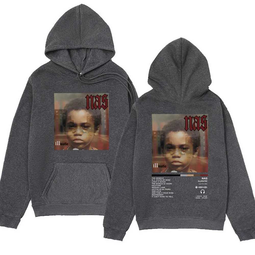 Rapper Nas Illmatic Album Cover Hoodie Men Women Clothes Fashion Retro Sweatshirts Hip Hop Oversized Hoodies Streetwear Pullover X250504