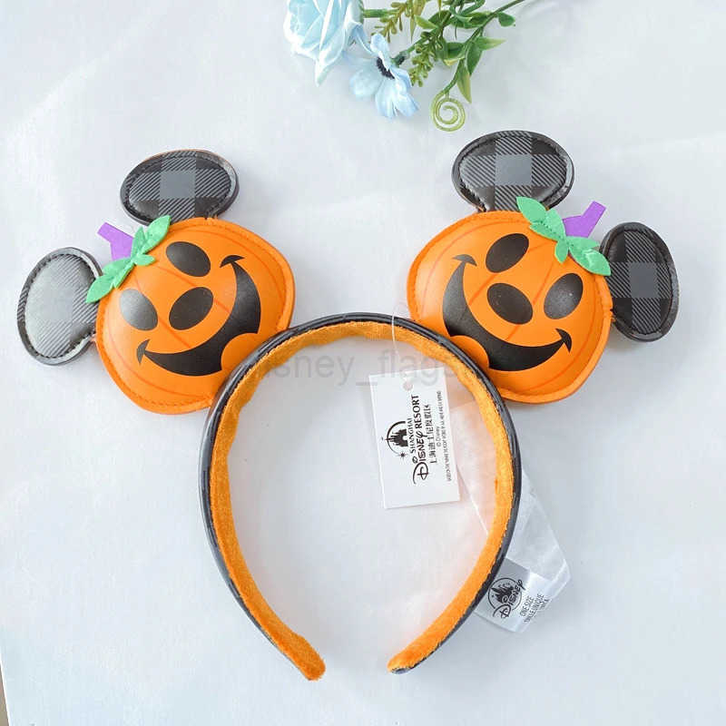 New Disney 3D PU Mickey Mouse Headband Cartoon Happy Go Round Pumpkin Headband Role Playing Plush Adult/Children HeadbandXJ250504