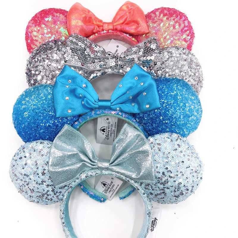 Disney Walt Disney Minnie Ear Headband for Women Disney Mickey Mouse and Friends Ears Plush Glitter Party Role Playing Girl AccessoriesXJ250504