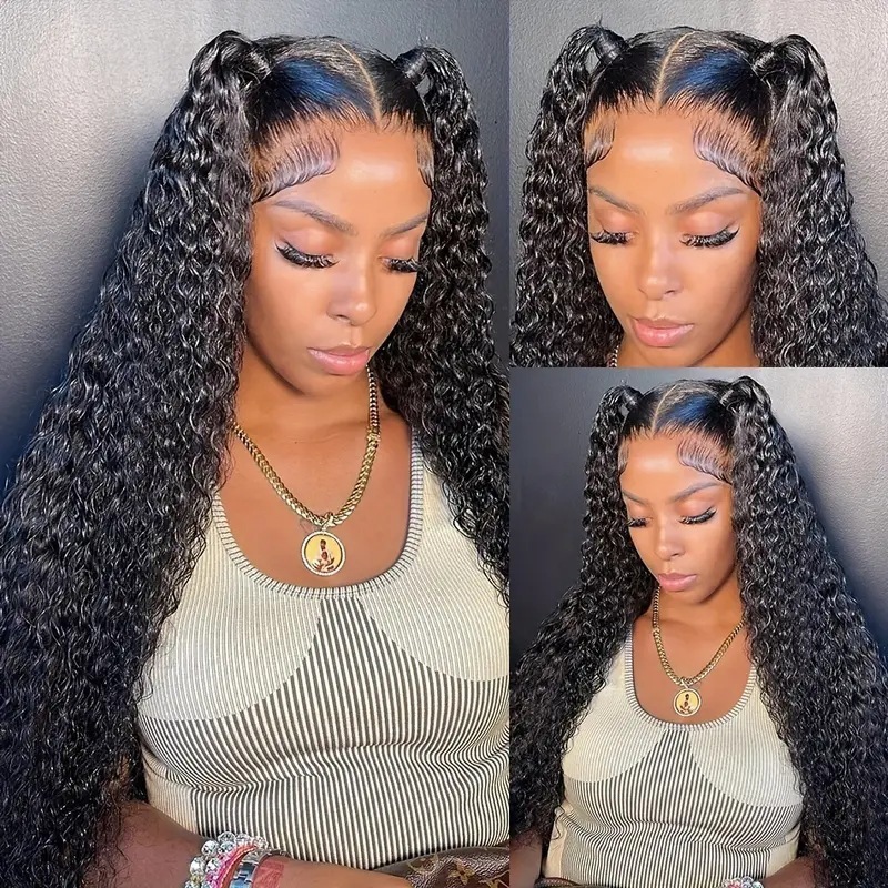 lace Fashionable 13 * 4 wig hot selling small rolled tube explosive head long rolled hair cover