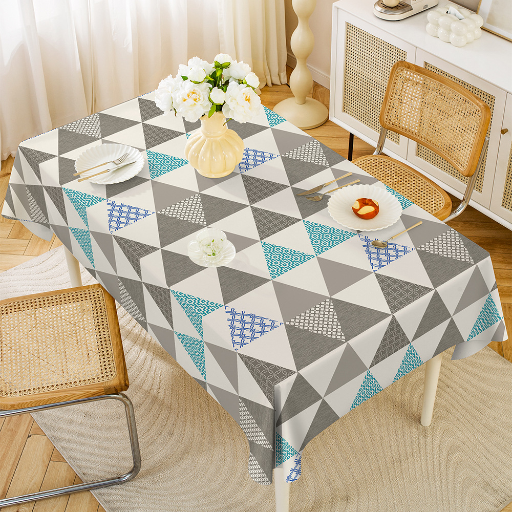 B421 small fresh simple pvc tablecloth waterproof and oil-proof wash-free high-grade ins style rectangular coffee table dining tablecloth