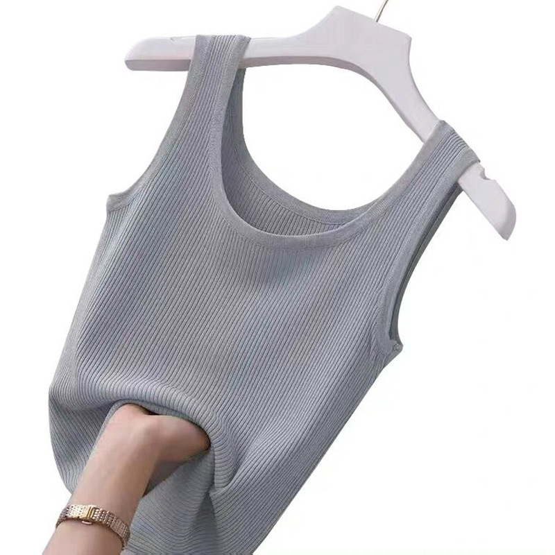 K50 camisole women's summer outer wear wide shoulder strap bottoming suit with ice silk waistcoat short style