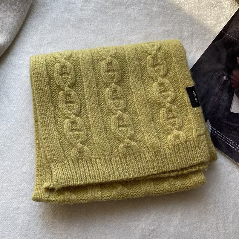 T627 pure wool pig nose jacquard knitted solid color high-end thickened versatile warm woven scarf neck