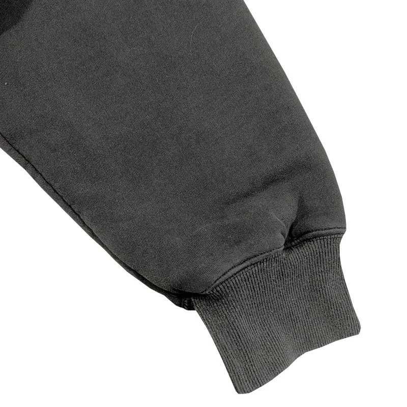 Autumn and Winter Best Quality Double Layer West Hoodie Mens Heavy duty Fabric Pulling Vintage Washed Black Super Large Hoodie X250504