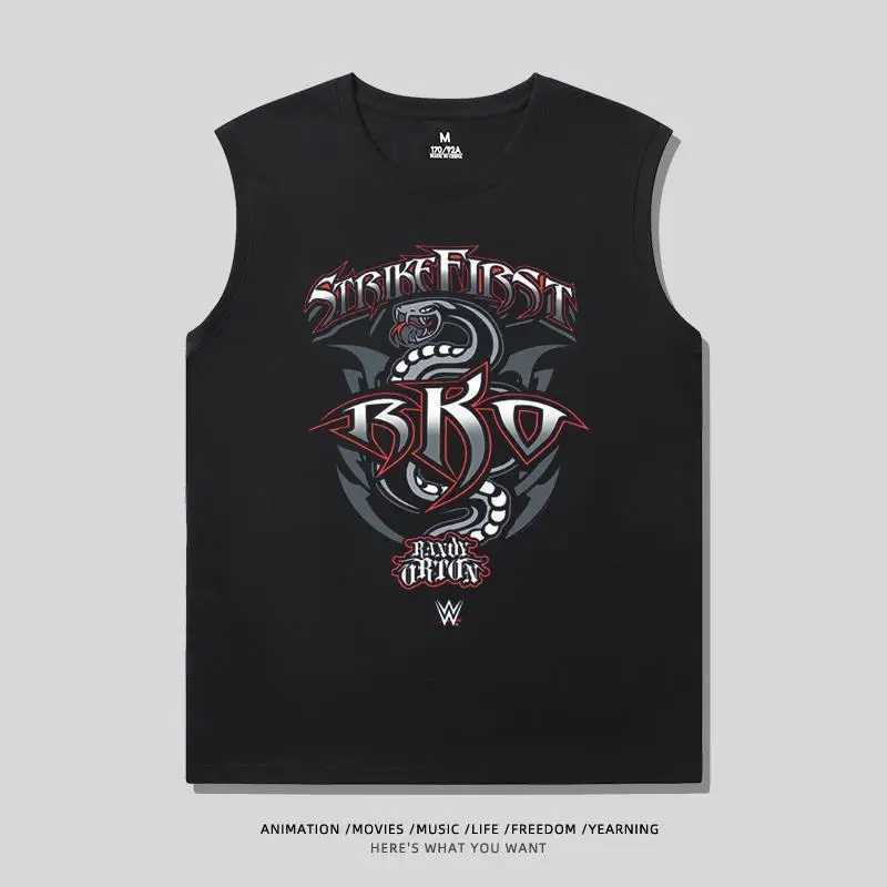 Summer Wrestler Orton Landy Waist Printed T-shirt Short Sleve Wrestling RKO Cotton Sleveless Top Mens T-shirt X250504