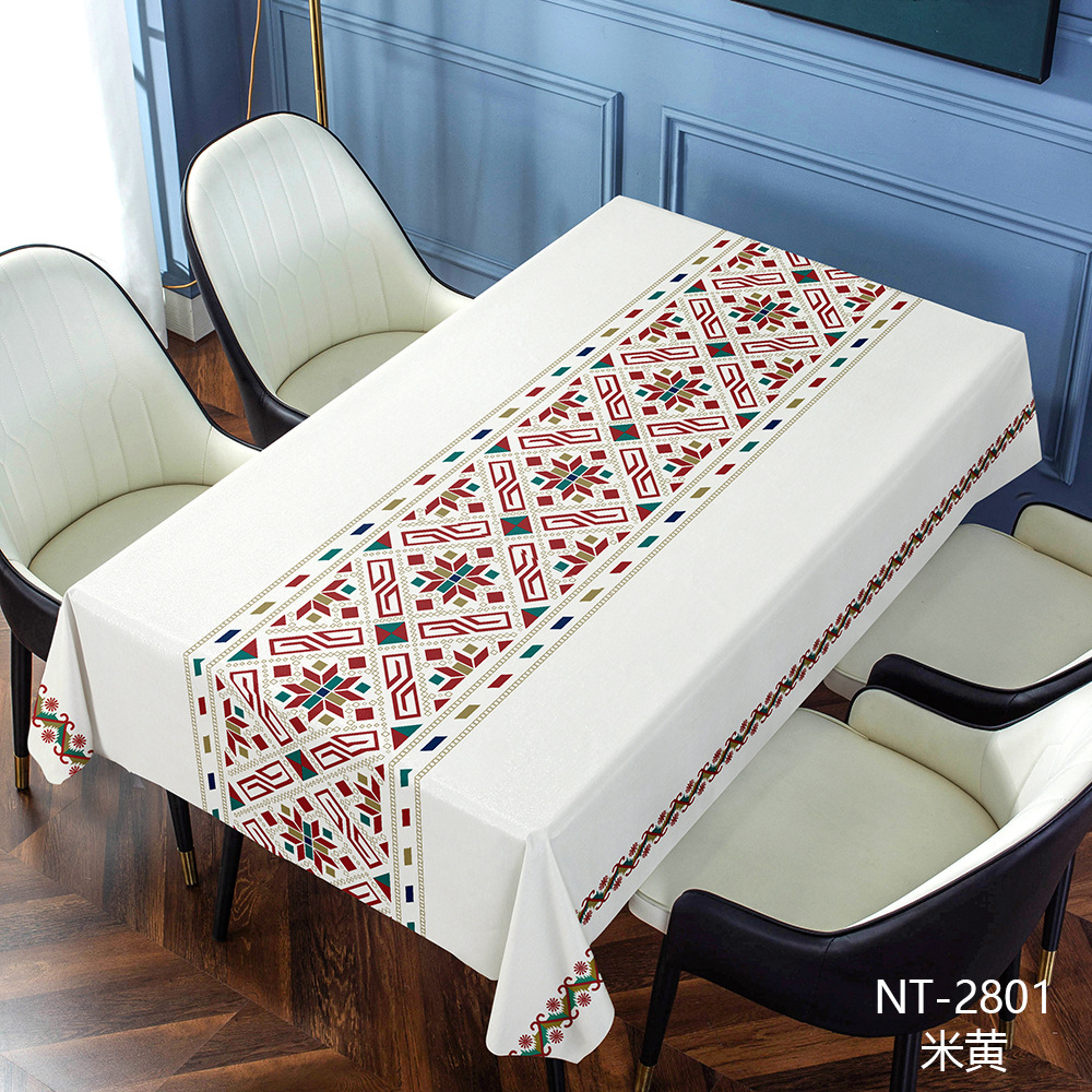 A866 Manufacturer Simple European Household Tablecloth No-Wash Oil-Proof Stall PVC Rectangular Table Mat Coffee Table Tablecloth Wholesale