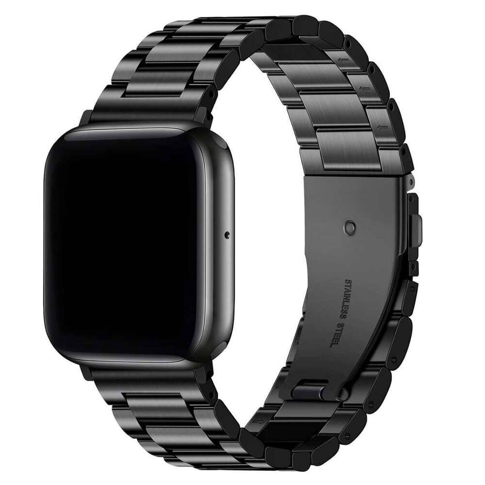 Suitable for Apple Watch three bead iwatch solid stainless steel metal strap