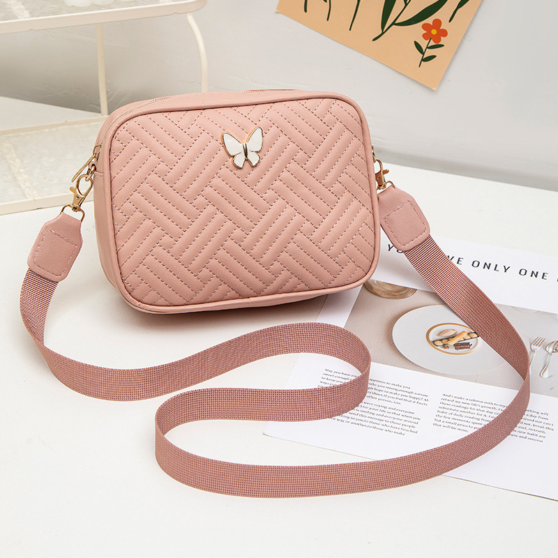 Hot-selling classic camera bag with texture 2025, fashionable single-shoulder bag with embroidered patterns, butterfly crossbody bag Free shipping