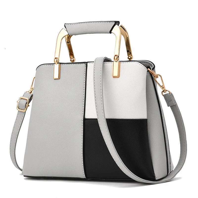 Women's Fashion Color Matching Handbag Simple Casual Large Capacity Shoulder Messenger Bag