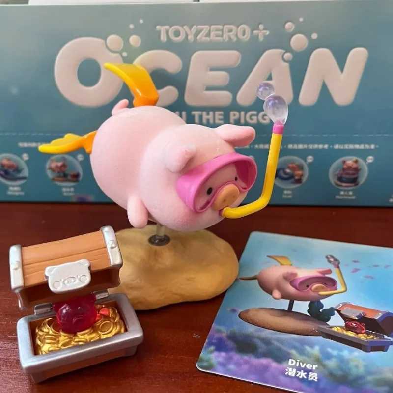 Hot action character Lulu Little Pig Ocean Lulu Little Pig Mermaid Kai Cute Doll Mystery Blind Box Decorative Toy Surprise Gift Z250504