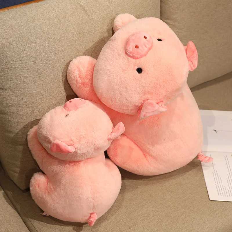 25cm/9.84 inch funny Tuantuan pig plush toy lying pig doll sleeping pillow cartoon Tonghuashun pig doll toy girl birthday gift room decorationT250504