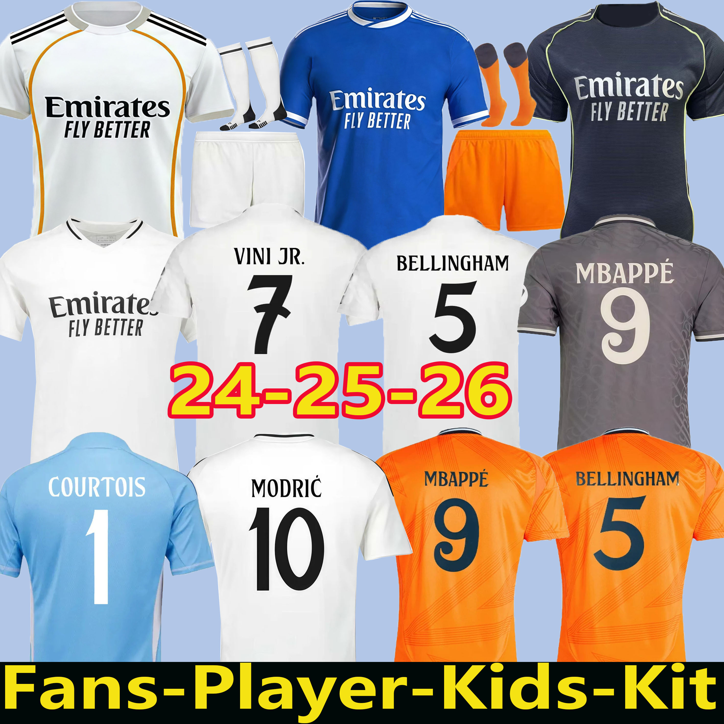 24 25 26 BELLINGHAM VINI JR soccer jerseys MBAPPE Tchouameni football kits REALS CAMAVINGA Rodrygo MODRIC MADRIDS men kids kit maillot de foot Arda Guler ARNOLD