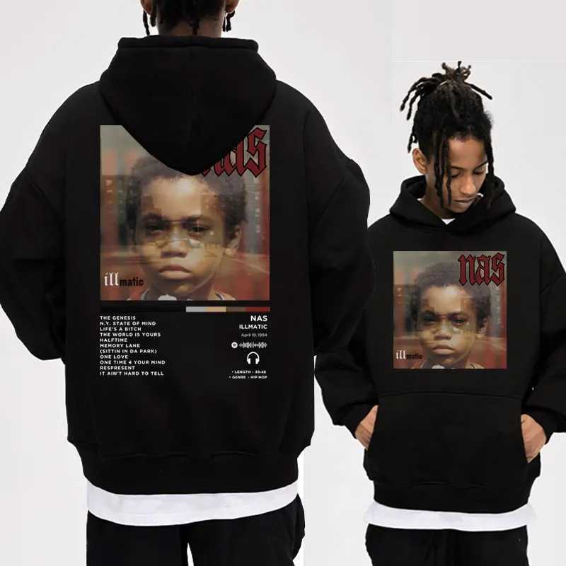 Rapper Nas Illmatic Album Cover Hoodie Men Women Clothes Fashion Retro Sweatshirts Hip Hop Oversized Hoodies Streetwear Pullover X250504