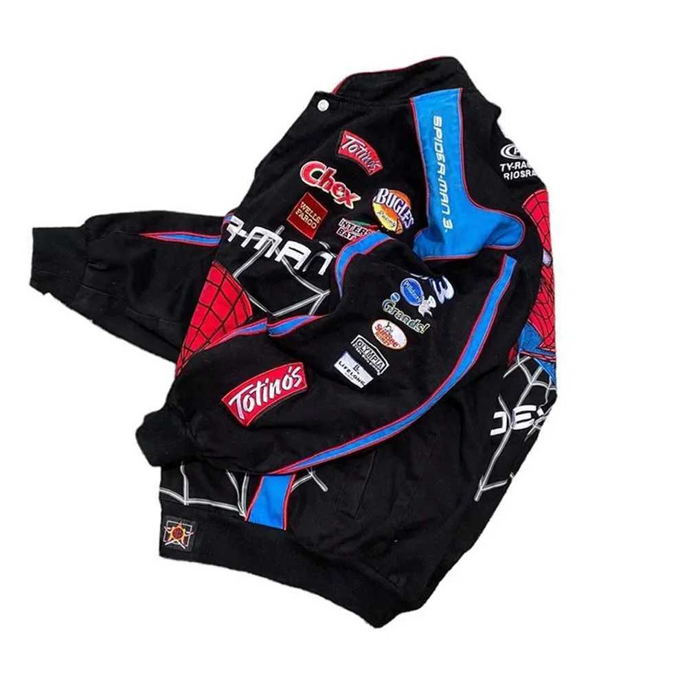 2023 Autumn/Winter New Cross border Jacket Sports Spider Print Casual Long Sleeve Motorcycle Style Jacket H25504