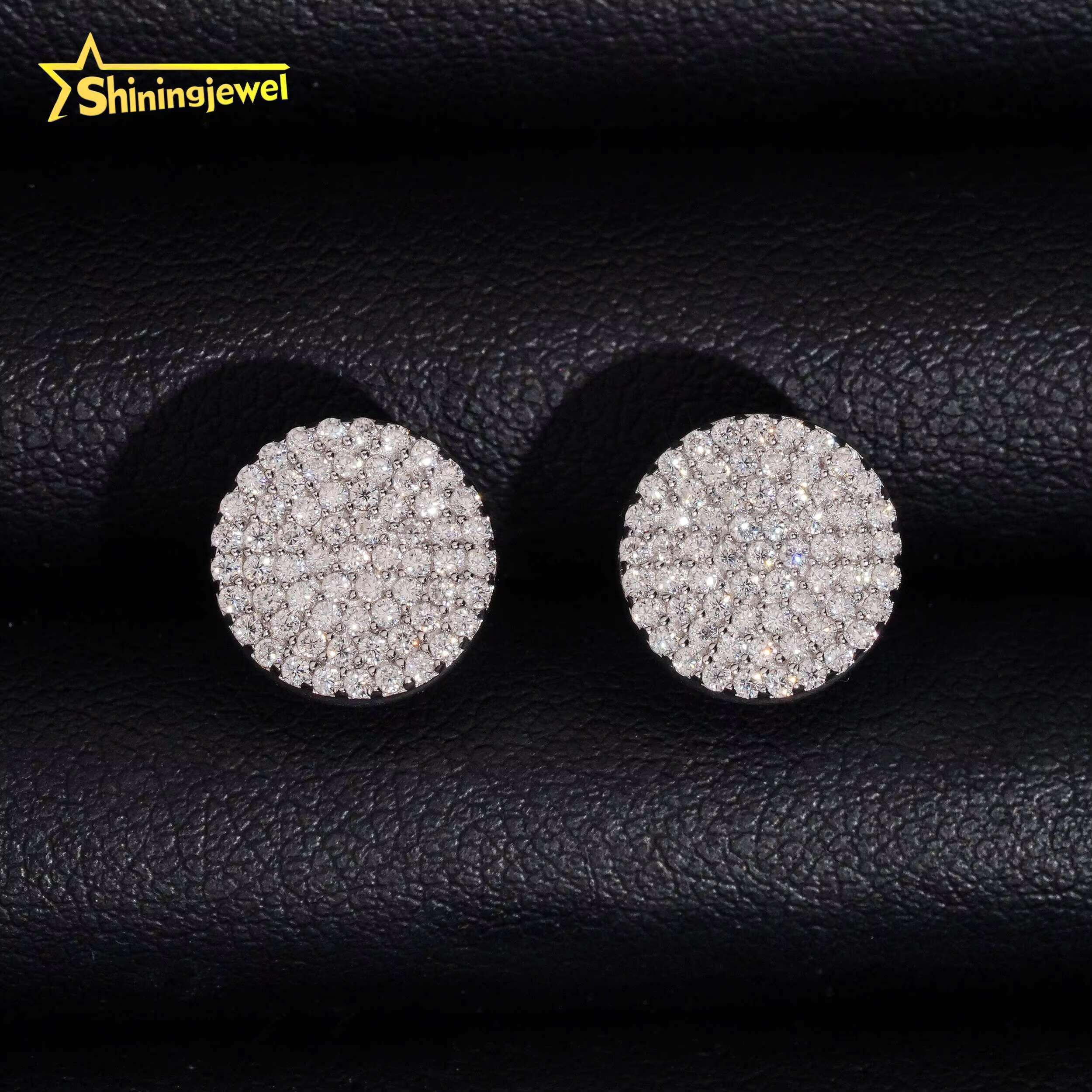High Grade Fine Jewelry 925 Sterling Silver Iced Out Hip Hop Jewelry VVS Fashion Diamond Moissanite Stud Earrings