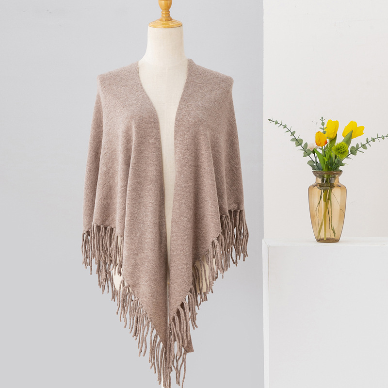 K625 2025 pure wool cape handmade tassel triangle scarf counter shawl scarf dual-purpose MAX original velvet thickened spot