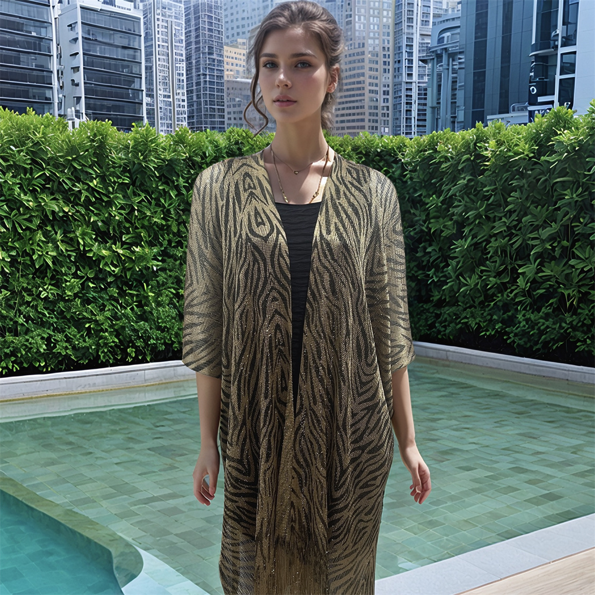 K628 European and American cross-border hot-selling spring and summer women's leopard zebra split shawl sunscreen beach towel medium and long