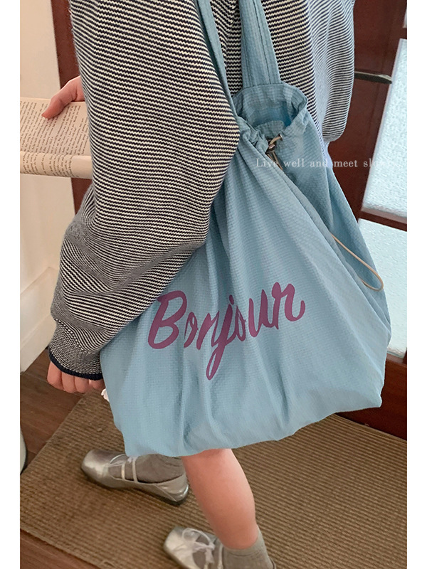 bag Korean department lazy wind underarm bag female 2025 new letter print tote bag fashion shoulder cloth bag