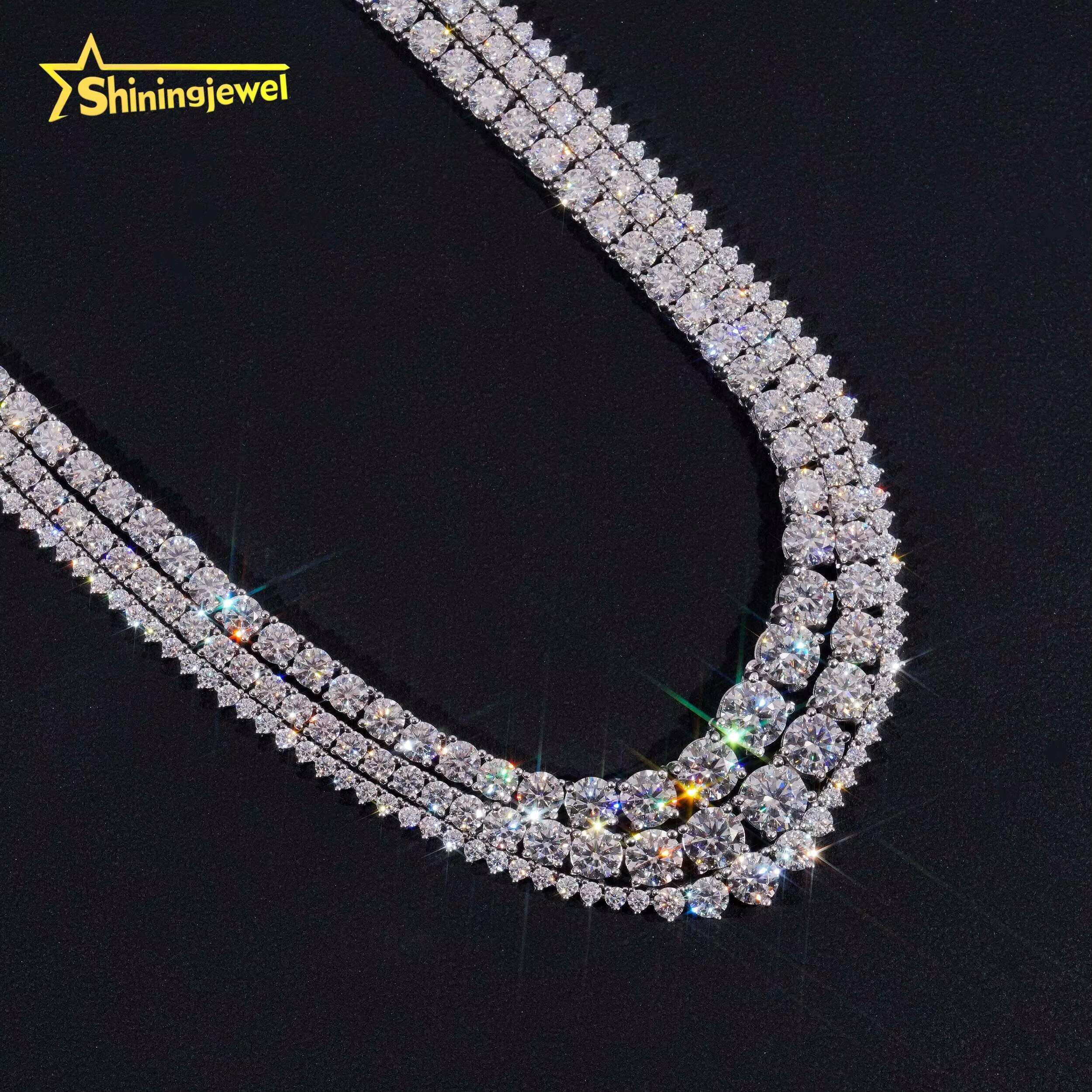 Fine Jewelry 925 Sterling Silver Fashion Women 2mm 3mm 4mm Gradual VVS Moissanite Tennis Chain