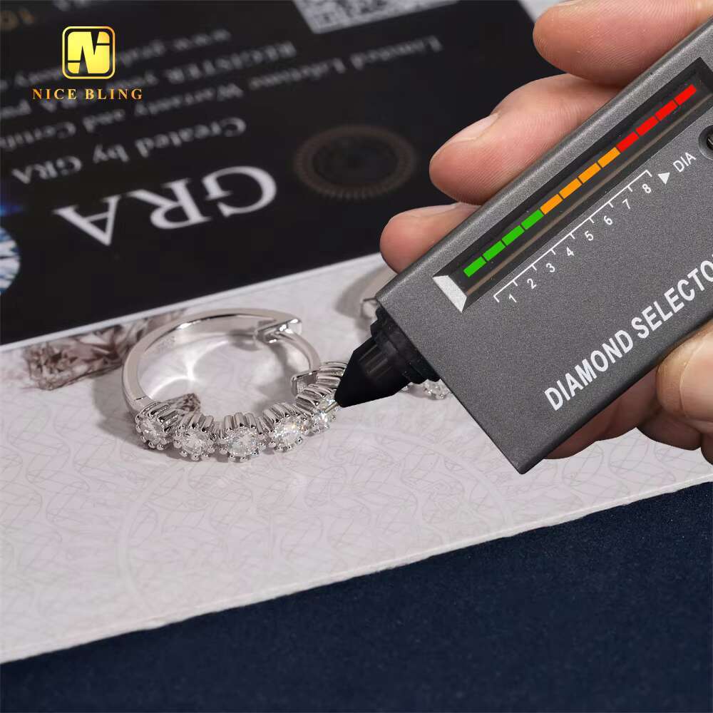 Iced Out Pass Diamond Tester Classic Hip Hop Jewelry 925 Sterling Silver VVS Moissanite Stone Diamond Hoop Earring for Women Men