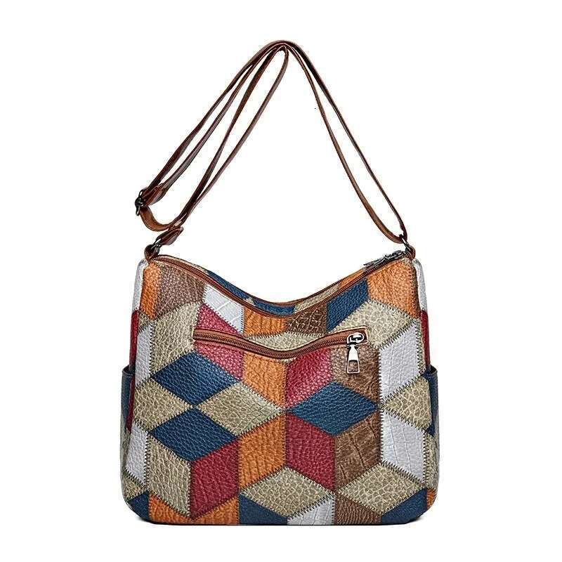 ddmy Vintage Women's Elegant Trendy HandBag Fashion Multi-pockets Shoulder All-match Retro Crossbody Bag for Daily