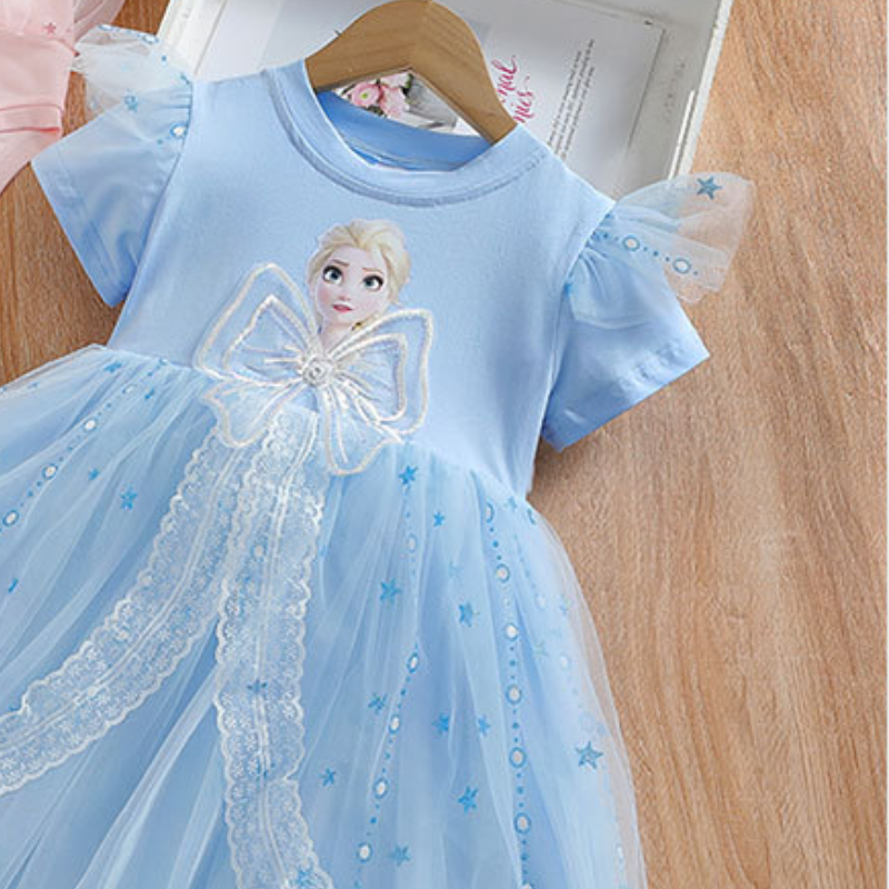 DISNEY toddler designer clothes Elsa princess dress baby dress summer cotton skirt girls designer clothes baby net skirt comfortable and soft.