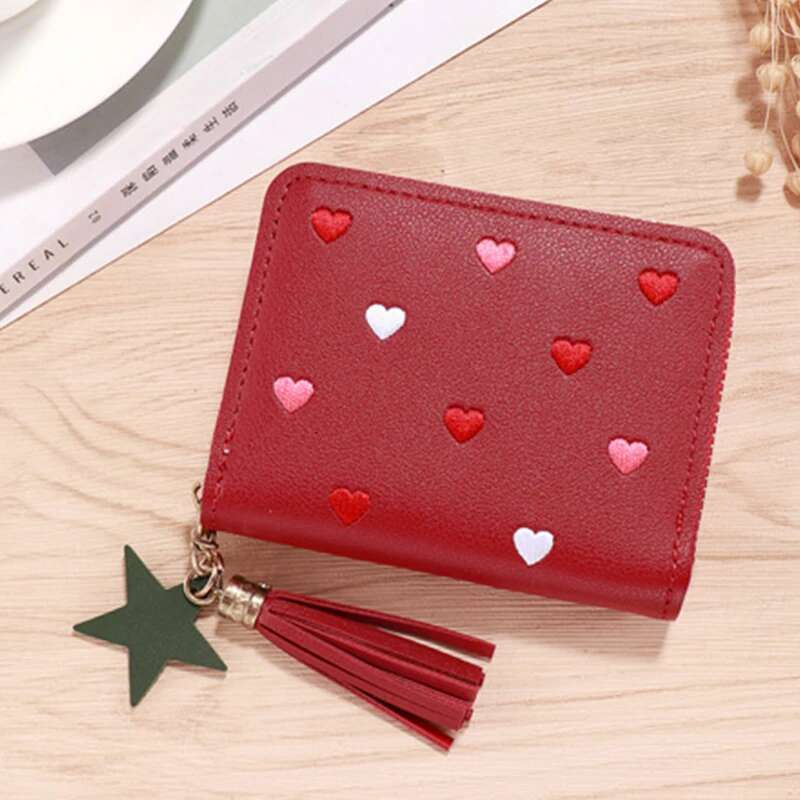1PC Women Ladies Mini Tassel Wallets Cute Short Zipper Lovely Pu Leather Coin Purse Female Hand Wallet