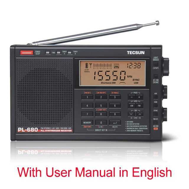 Tecsun PL-680 Radio FM Digital Tuning Full-Band FM/MW/SBB/PLL SYNTHESIZED Stereo Radio Receiver Portable Speaker Auto sleep X250505