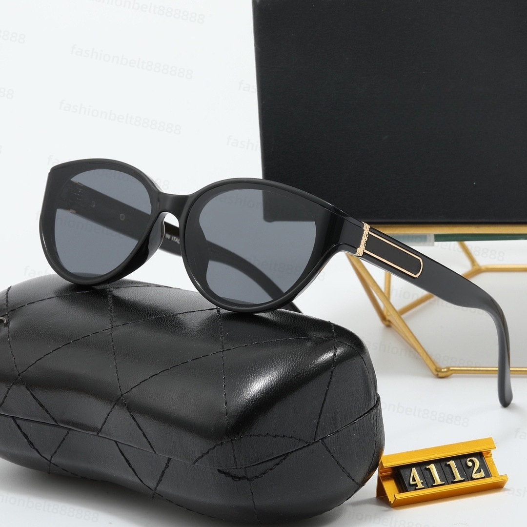 4112 Designer Women Classic Fashion Full Frame Letter Driving Party Leisure Travel Beach Anti-Ultraviolet UV400 Blue Light Blocking Sunglasses Original Gift Box