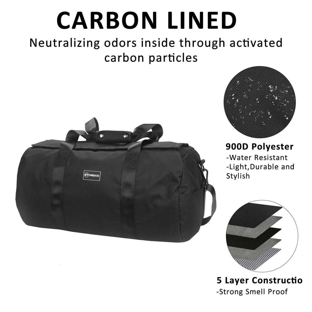 FIREDOG Smell Proof with Lock Large Capacity Travel Organizer Storage Duffle Bag