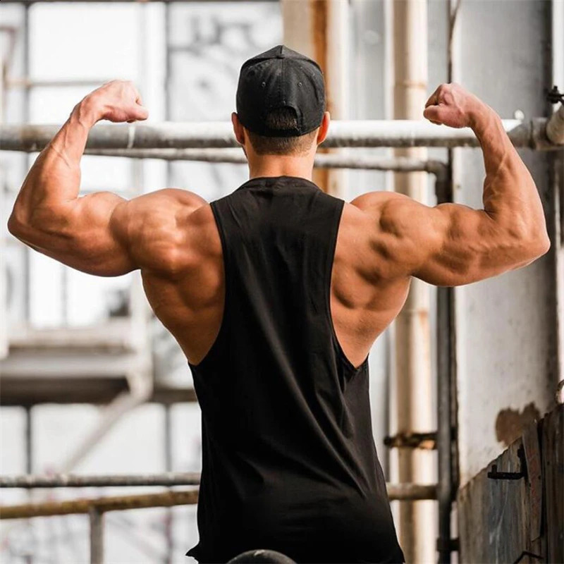 Mens bodybuilding clothing cotton vest flat top gym fitness sleeveless underwear casual and fashionable exercise muscle single piece 250430Z